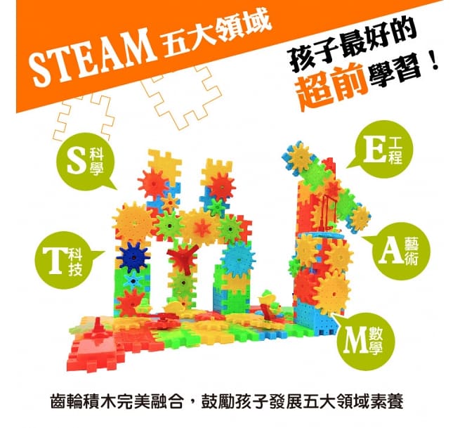 STEAM! 忍者兔益智電動齒輪積木